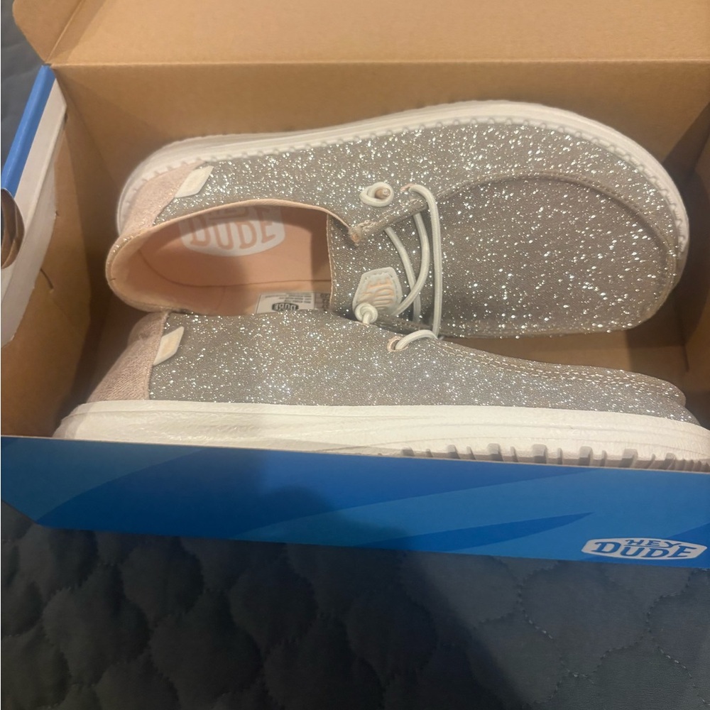 Hey Dude Silver Sparkle Sneakers
